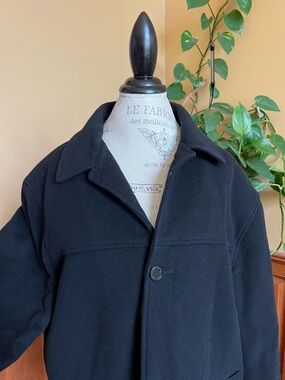 Marc New York Classic Black Wool Single-Breasted Coat Men’s Medium Jacket